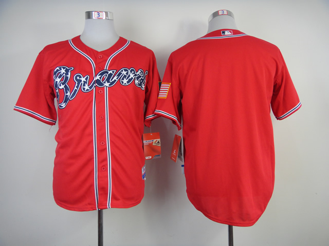 Men Atlanta Braves Blank Red MLB Jerseys1